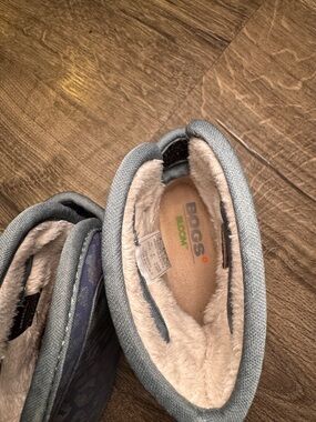 Bogs Gray Fleece-Lined Slip-On Boots